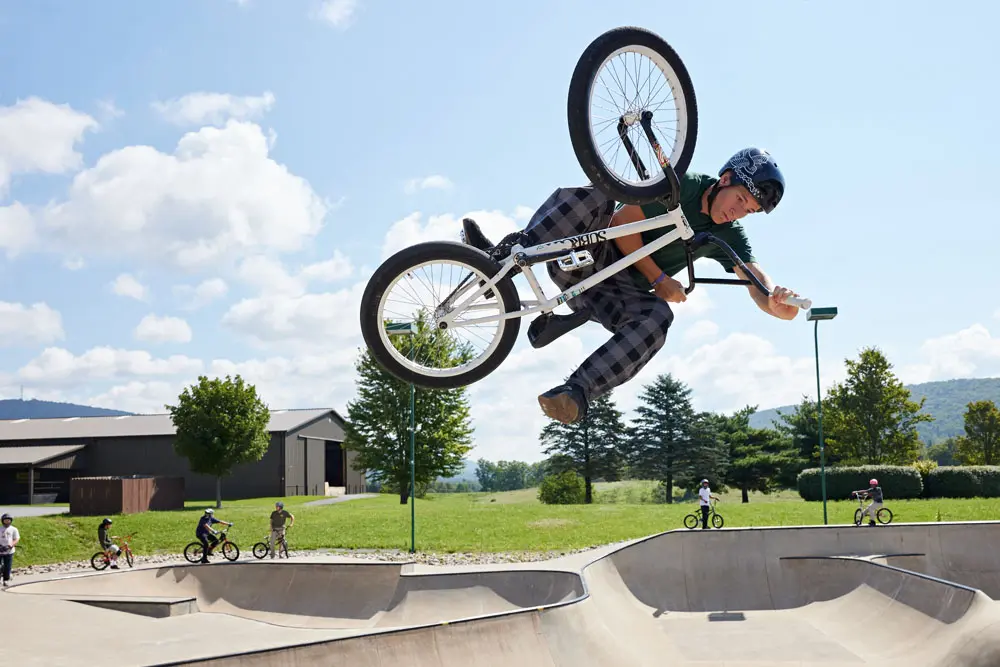 BMX camper airs out of The Cage
