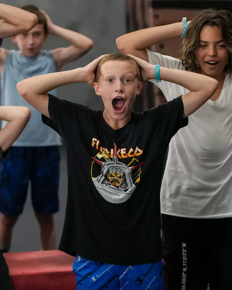 Parkour campers getting stoked