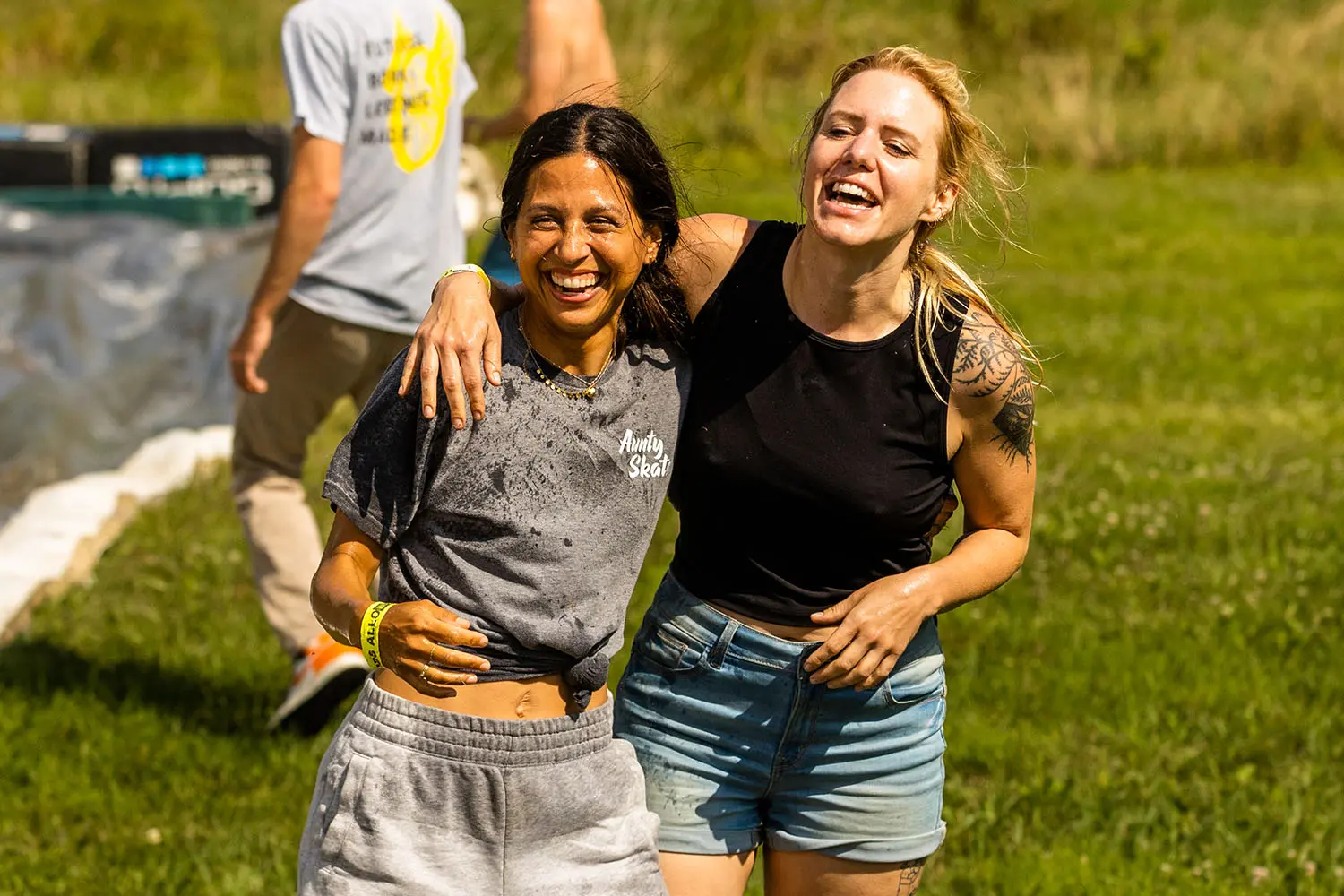Adult Camp - ladies at the slip & slide