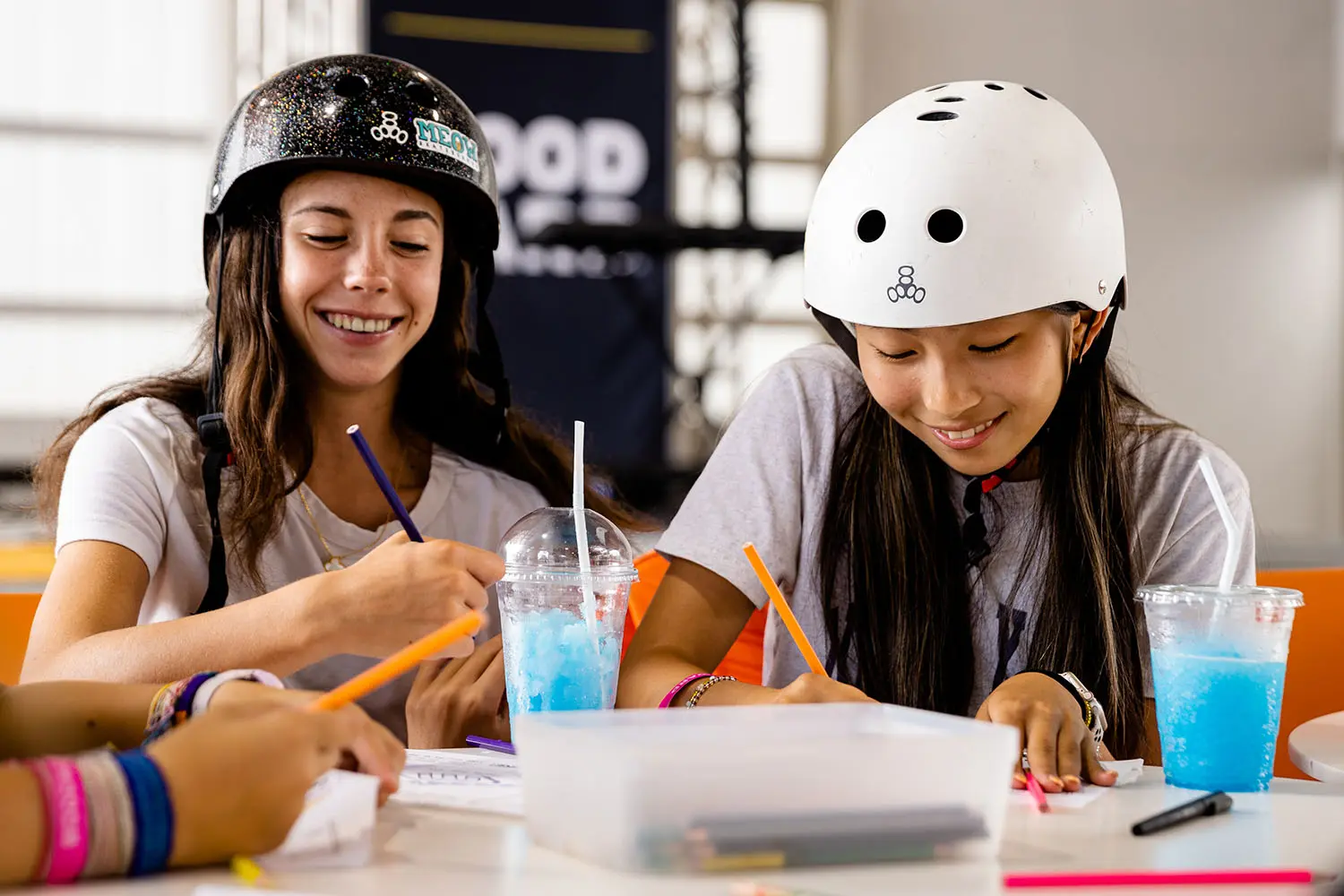 Creative campers at the drawing table